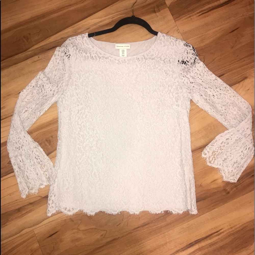 Adrienn Vitadini Lace Blue Blouse